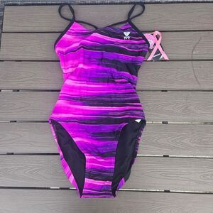 TYR Youth Girl Durafast Elite Lumen Purple CutoutFit One Piece Sz 24 New